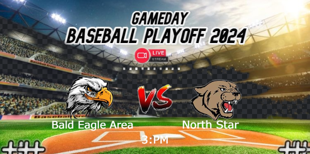 North Star vs Bald Eagle Area🚨⚾️Baseball Playoff🚨
📺Live On: bit.ly/3wobsBl
today @ 3p.
<a href="/BEASDMode/">Bald Eagle Area SD</a> <a href="/BEASD_HS/">Bald Eagle Area HS</a> <a href="/bea_athletics/">BEA Athletics</a> <a href="/CoachJNagle/">Jesse Nagle</a> <a href="/CarsonNagle/">Carson Nagle</a> <a href="/athletics_nshs/">NSHS Athletics</a> <a href="/northstar_high/">North Star High School</a> <a href="/MS340NorthStar/">@MS340-NorthStar</a>