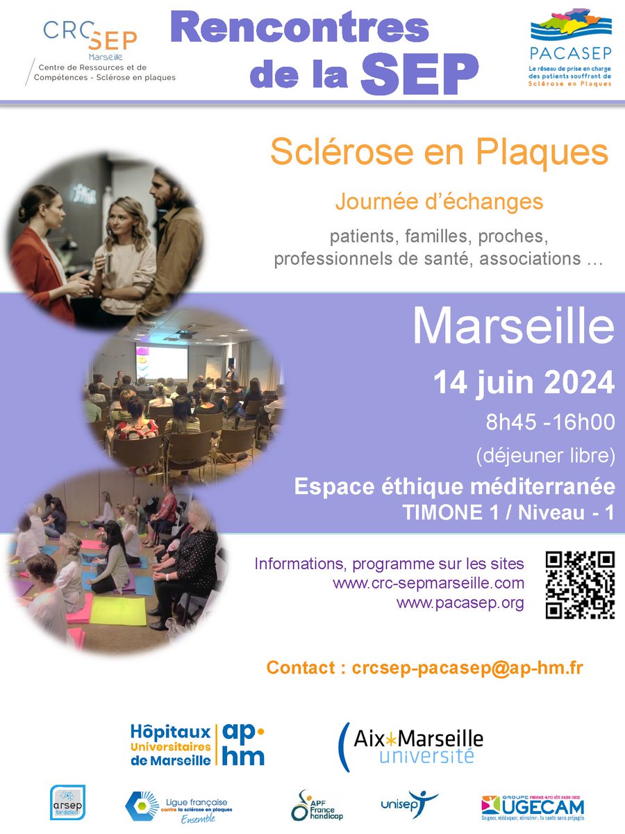 aphm_actu's tweet photo. 📅 14 juin - Journée d’Information sur la #ScléroseEnPlaques à l’Espace Éthique PACA Corse, Timone 1. Rejoignez-nous pour des conférences et ateliers enrichissants. Détails et programme complet : https://t.co/tPguQr6r5H #SEP #Santé #Marseille #APF #Ligue #ARSEP https://t.co/VQCXucy01h