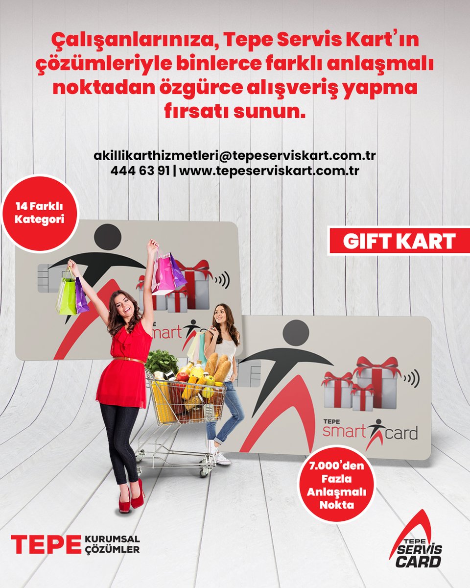 Çalışanlarınıza Tepe Servis Kart ile binlerce anlaşmalı noktada diledikleri gibi alışveriş yapma imkanı sunarak bu bayramı unutulmaz kılın. 🎁#TepeServisKart #TepeKurumsalÇözümler