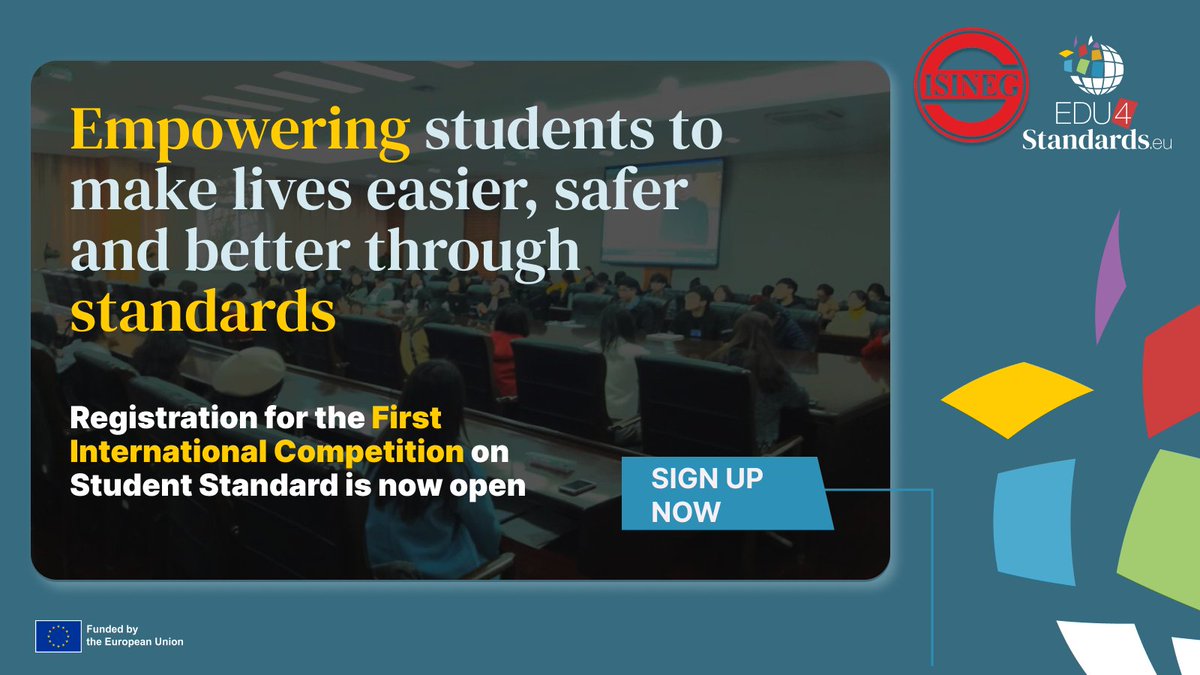 🔎Are you a student interested in standardisation?
Edu4Standards backs the International and National Student Standard Technical Committees, helping students learn about international standards and propose global improvements.
Learn more and register here: isineg.org