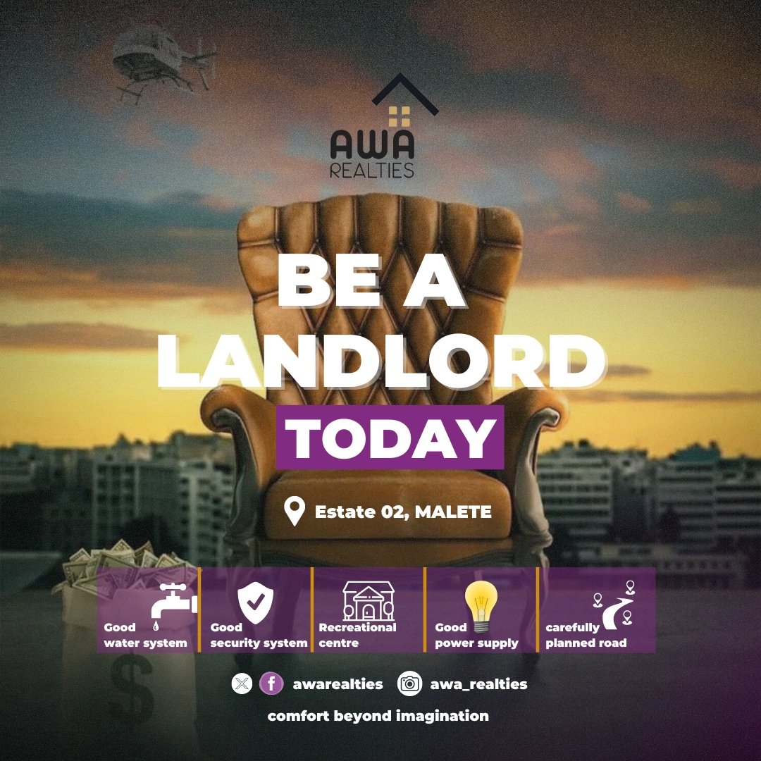 AwaRealties's tweet photo. Outright Payment
300Sqm - 400,000
600Sqm - 700,000
Instalment Plan
3Months
300Sqm - 450,000
600sqm - 750,000
6 Months
300sqm- 500,000
600sqm- 800,000
Together, with your commitment, we can make you a landlord.
#awarealties #kwarailorinrealestate #lands #investment #explore https://t.co/gkmMRxEF71