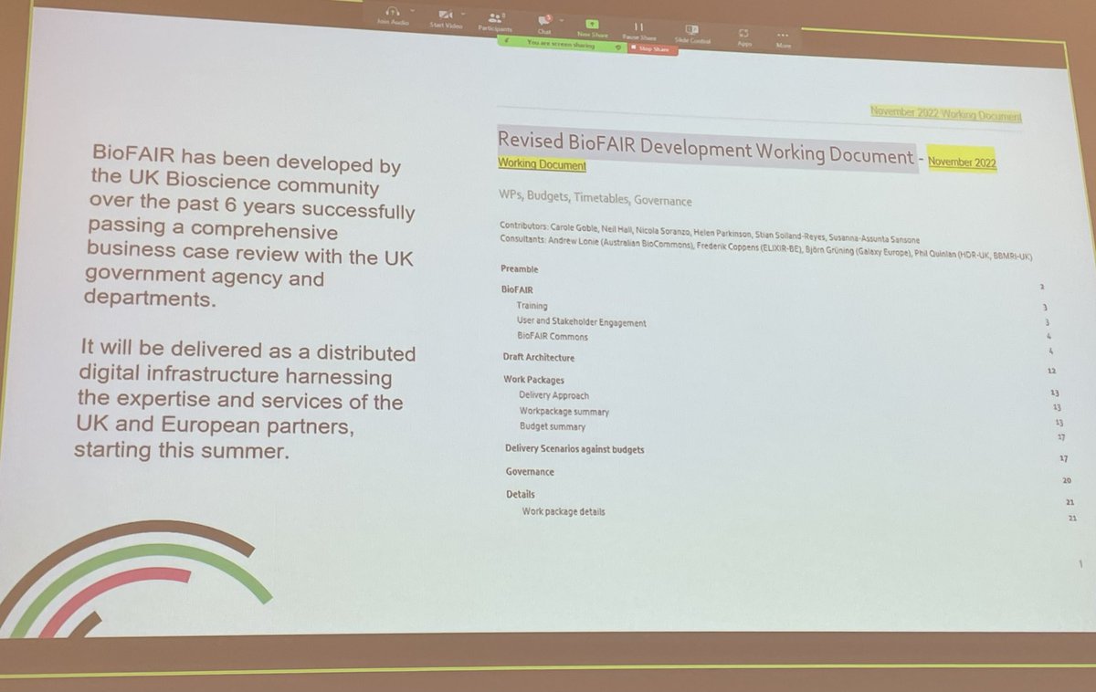 SusannaASansone's tweet image. We started 6 years ago, with a working document ⬇️, now #BioFAIR project is a proposed 5years UK gov-funded investment of £34M to develop a federated #DigitalResearchInfrastructure connecting &amp;amp; integrating existing services, resources, incl those in @ElixirNodeUk #ELIXIR24