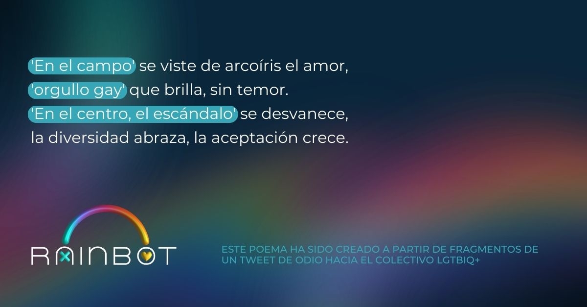 RainBotProject's tweet image. Ante el odio, amor. Ante mensajes violentos, versos diversos.  
#Rainbot #LGTBIQ+