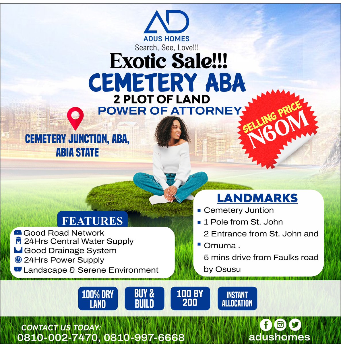 AdusHomes's tweet photo. Exciting news from ADUS HOMES!!!
We bring you amazing properties for sale in the EASTERN part of Nigeria : ABA, OWERRI, ENUGU &amp; ANAMBRA.

We have carefully listed these amazing offers just for you all our esteemed clients and future clients. https://t.co/7TZRCzSRGP