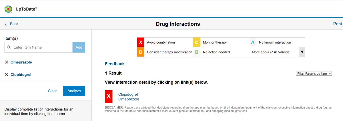 air_garcia's tweet photo. Poco se habla de esto #segpac.
No hace mucho, Uptodate ha elevado el grado de riesgo de interacción omeprazol-clopidogrel a nivel X (evitar asociación).
Se han publicado nuevas pruebas (cohorte nacional) este mismo año que respaldan el riesgo.
https://t.co/d7t4VYkzwH https://t.co/CQ4ltBPWj3