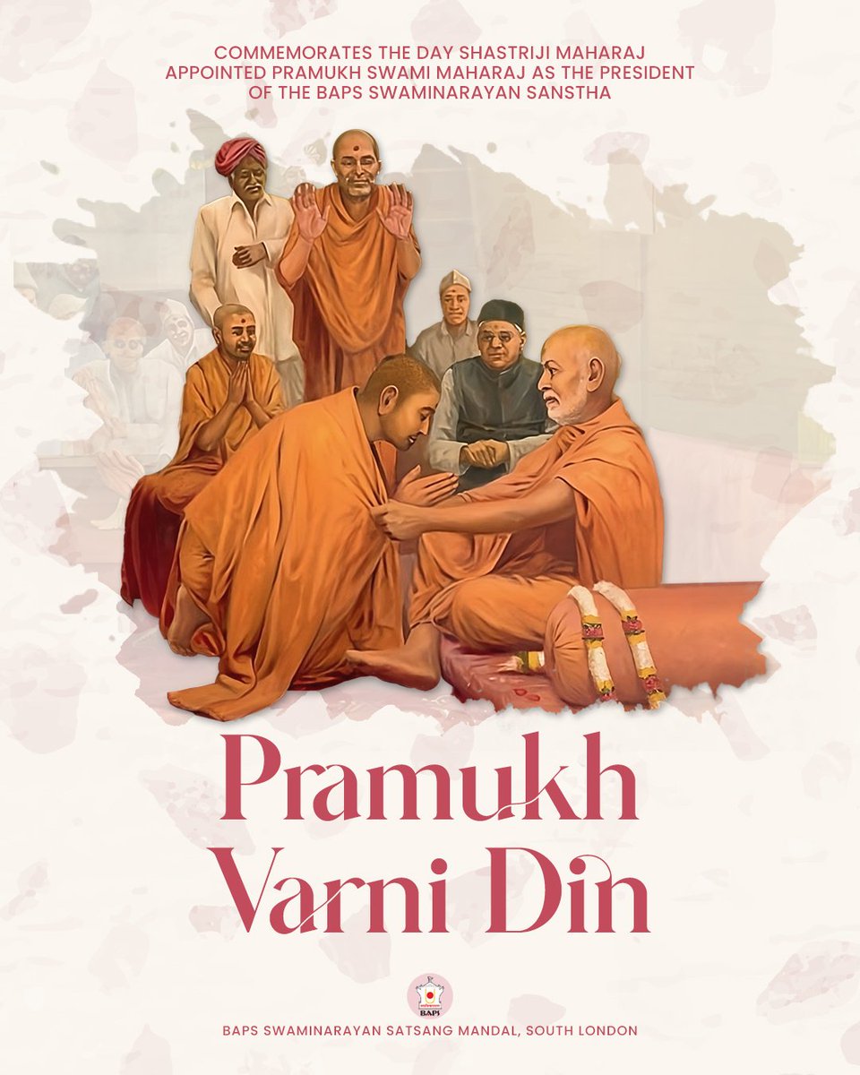 Pramukh Varni Din commemorates the day Shastriji Maharaj appointed Pramukh Swami Maharaj as the President of <a href="/BAPS/">BAPS</a>.

On May 21, 1950, in Ambli Vali Pol, Ahmedabad, Shastriji Maharaj appointed Shastri Narayanswarupdasji as the head of the Sanstha.