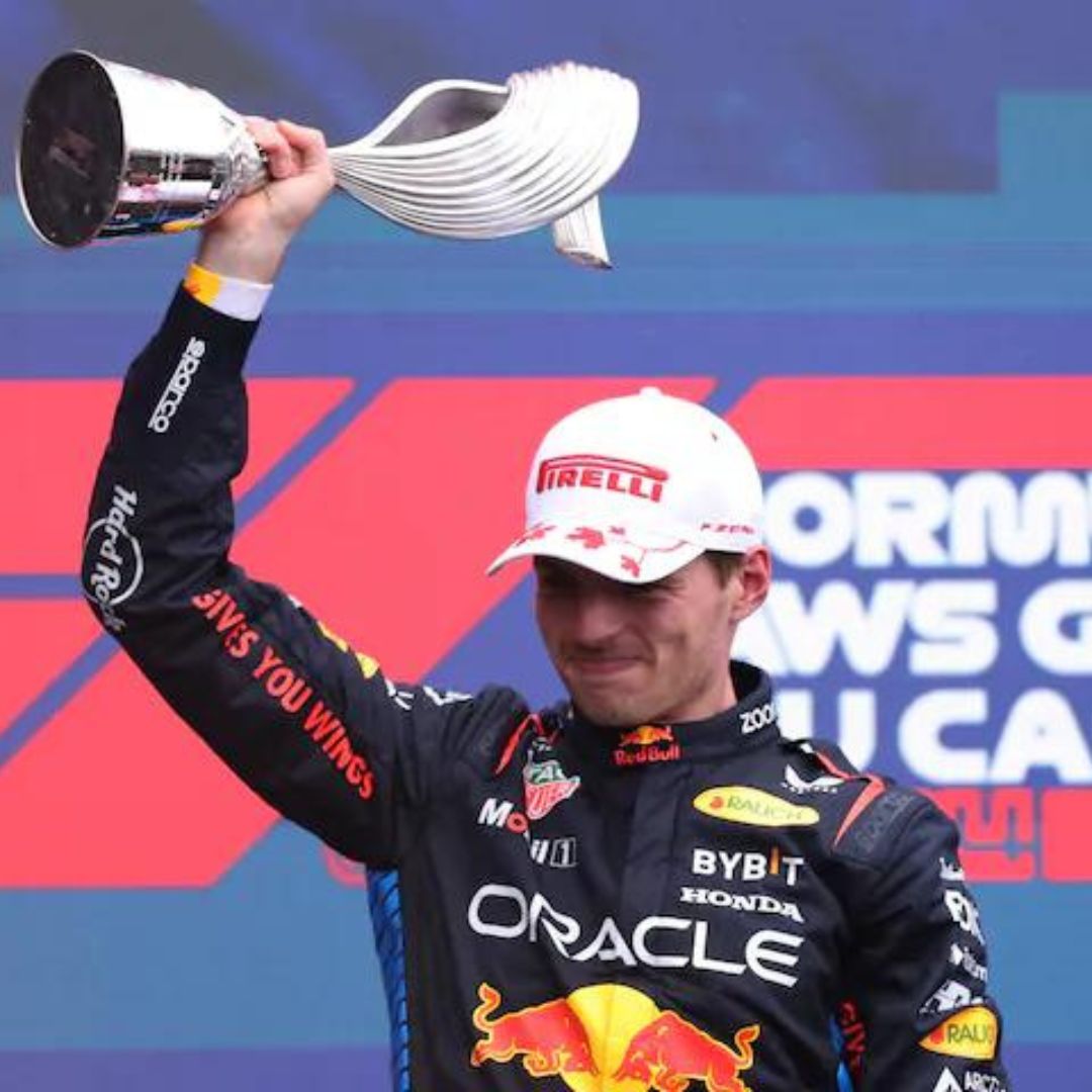 ScreenBinge's tweet photo. Max Verstappen is VICTORIOUS at the Canadian Grand Prix! Another win for the Red Bull driver! 🏆🏎️

#F1 #CanadianGP #screenbinge #MaxVerstappenWon #RedBull #MaxVerstappen #CanadianGrandPrix #RedBullRacing #Formula1 https://t.co/0fBWORAlfl