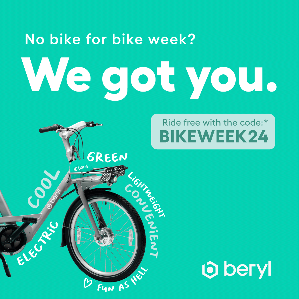 To help celebrate Bike Week, <a href="/BerylBikes/">Beryl</a> are offering new riders a FREE 15 min ride on them! 🚲 
Just download the app and use code: BIKEWEEK24 ✨ 

Get the app here 🔽 
orlo.uk/xPwUl

Terms and conditions 🔽 
orlo.uk/JDgkV