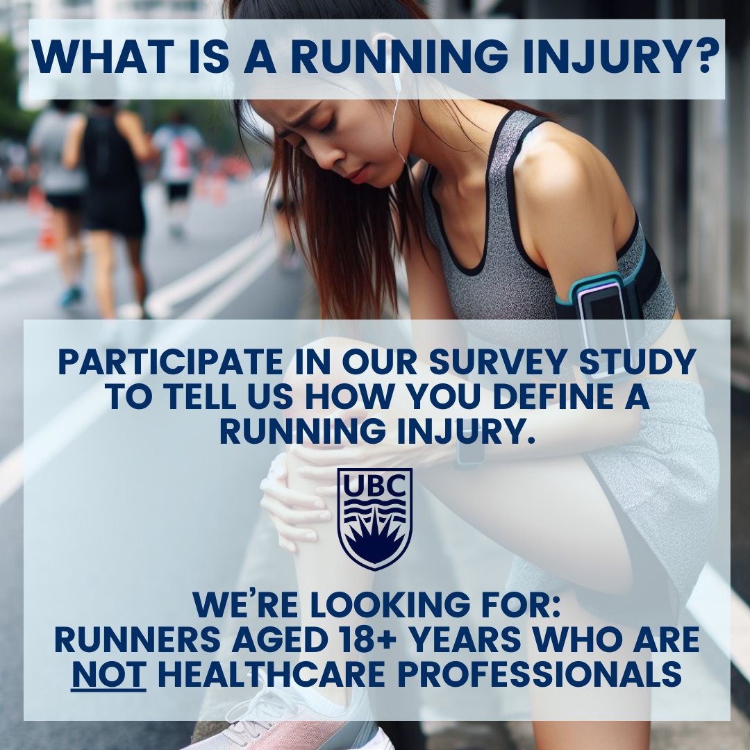 What do you perceive as a running-related injury? Do you agree with definitions suggested in research? Our research team needs the input of adult runners of all levels, from everywhere around the world. Takes 10 min and available in EN, FR, IT, ES, JA.

ubc.ca1.qualtrics.com/jfe/form/SV_9N…