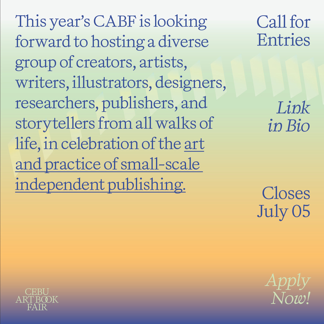 DongQuixote's tweet photo. CABF III now accepting exhibitor applications 👉 https://t.co/ICDjkv7bd4
#CABF3 #CebuArtBookFair https://t.co/O9fH5nk03O