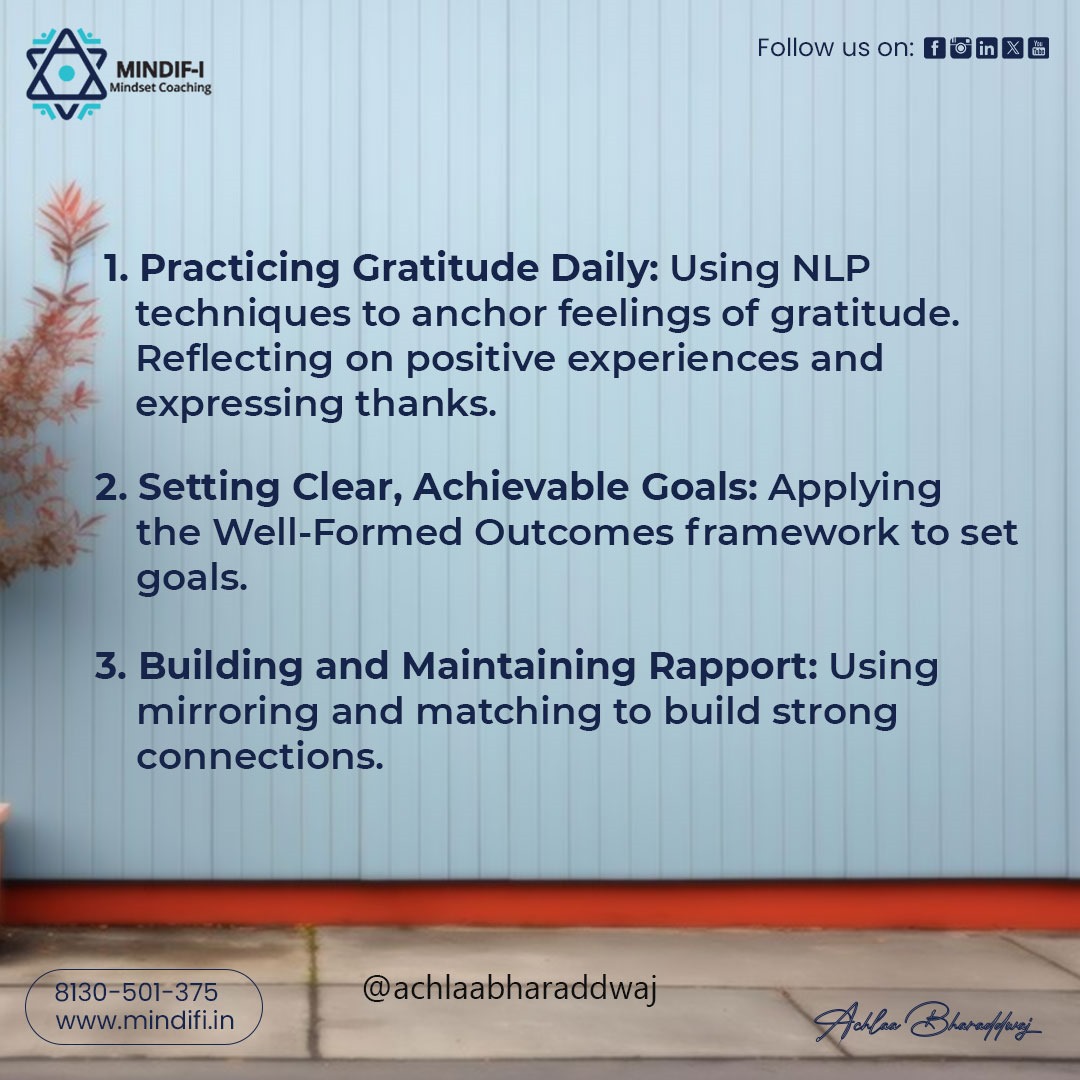 IMindifi's tweet image. 9 Life-Changing Habits That Boosted Your Happiness Through Neuro-Linguistic Programming (NLP) 🌟💖

- Neuro-Linguistic Programming (NLP) provides powerful tools and techniques for personal development &amp;amp; happiness.
#mindfulness #nlp #nlpcourse #nlptrainer #loveyourself #happiness