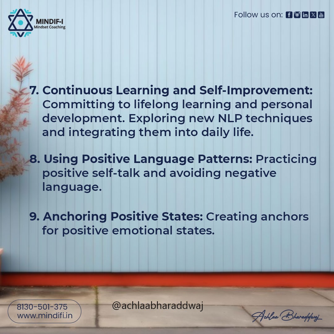 IMindifi's tweet image. 9 Life-Changing Habits That Boosted Your Happiness Through Neuro-Linguistic Programming (NLP) 🌟💖

- Neuro-Linguistic Programming (NLP) provides powerful tools and techniques for personal development &amp;amp; happiness.
#mindfulness #nlp #nlpcourse #nlptrainer #loveyourself #happiness