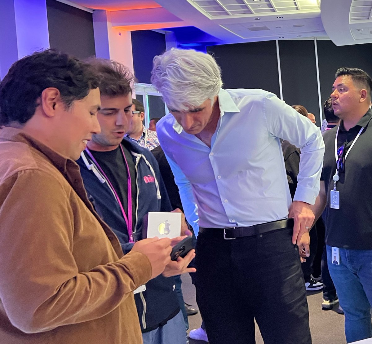 btco_code's tweet image. It was very cool to get a chance to show our app Rooms to Craig Federighi at #wwdc24!