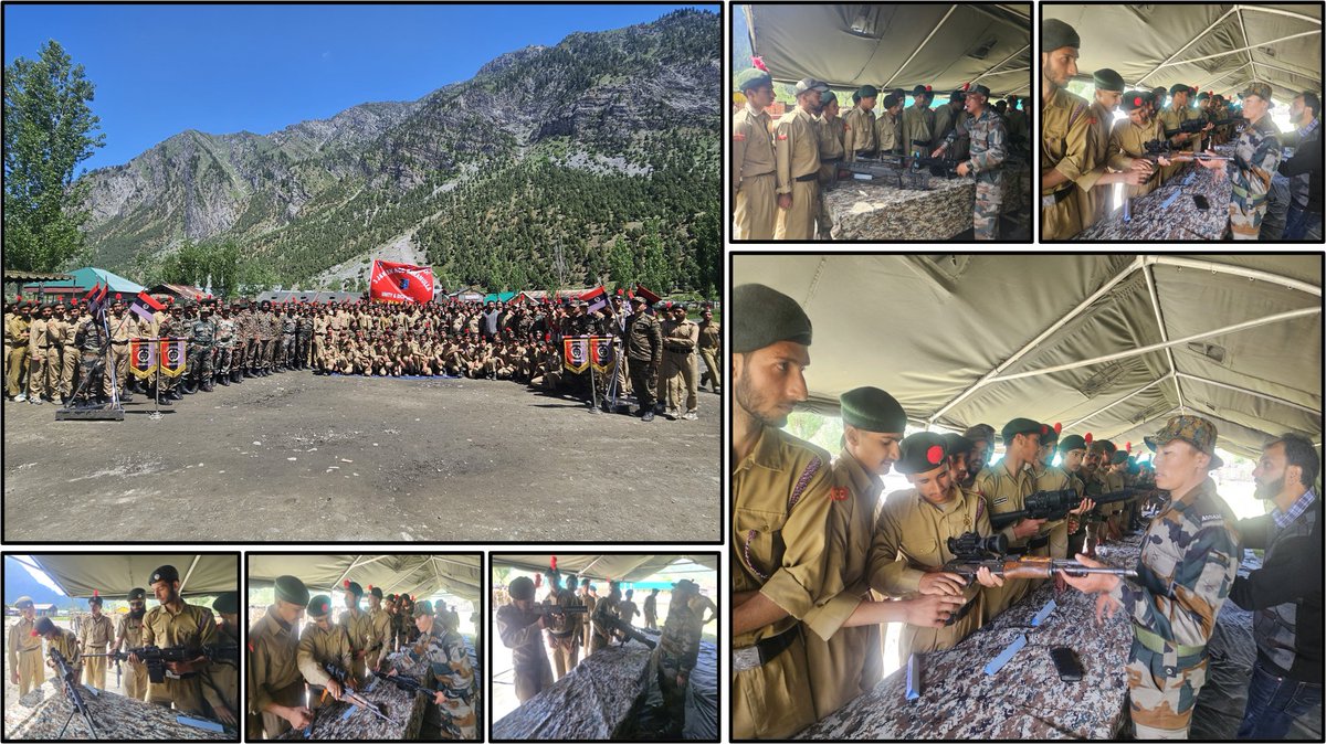 kupwarasentinel's tweet photo. #IndianArmy Conducted an #NCC camp at Tamam TC at Dawar, #Gurez, to prepare cadets for future roles in the armed forces and other sectors, emphasizing duty and service. Structured activities challenged cadets, enhancing their personal and professional growth. https://t.co/WijRCSWZKY