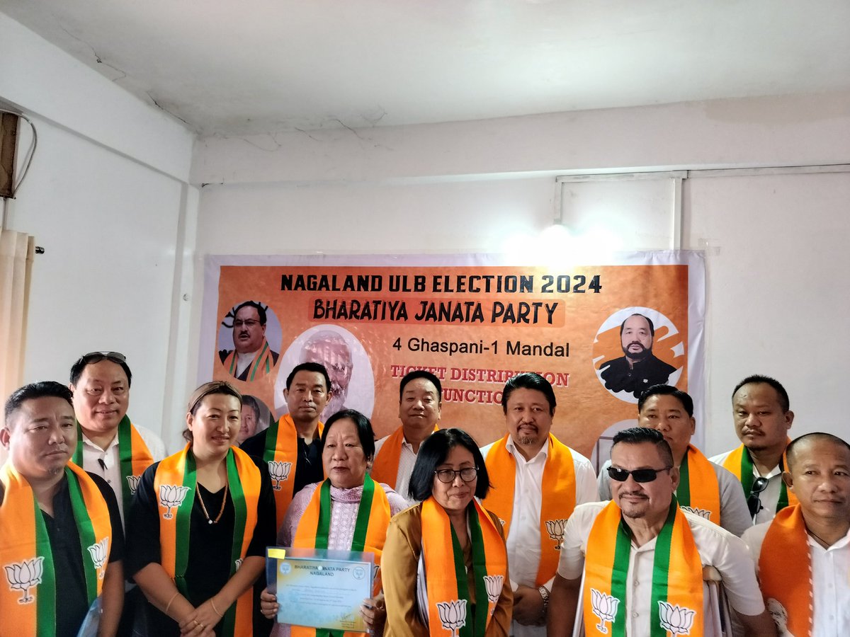A pleasure to attend the second <a href="/BJP4Nagaland/">BJP Nagaland</a> ULB ticket distribution ceremony today for Chümoukedima Town Council. All candidates are qualified with commendable experience in the realm of public service. Godspeed!
#SabkaSaathSabkaVikas 

<a href="/narendramodi/">Narendra Modi</a> <a href="/AmitShah/">Amit Shah</a> <a href="/JPNadda/">Jagat Prakash Nadda</a>