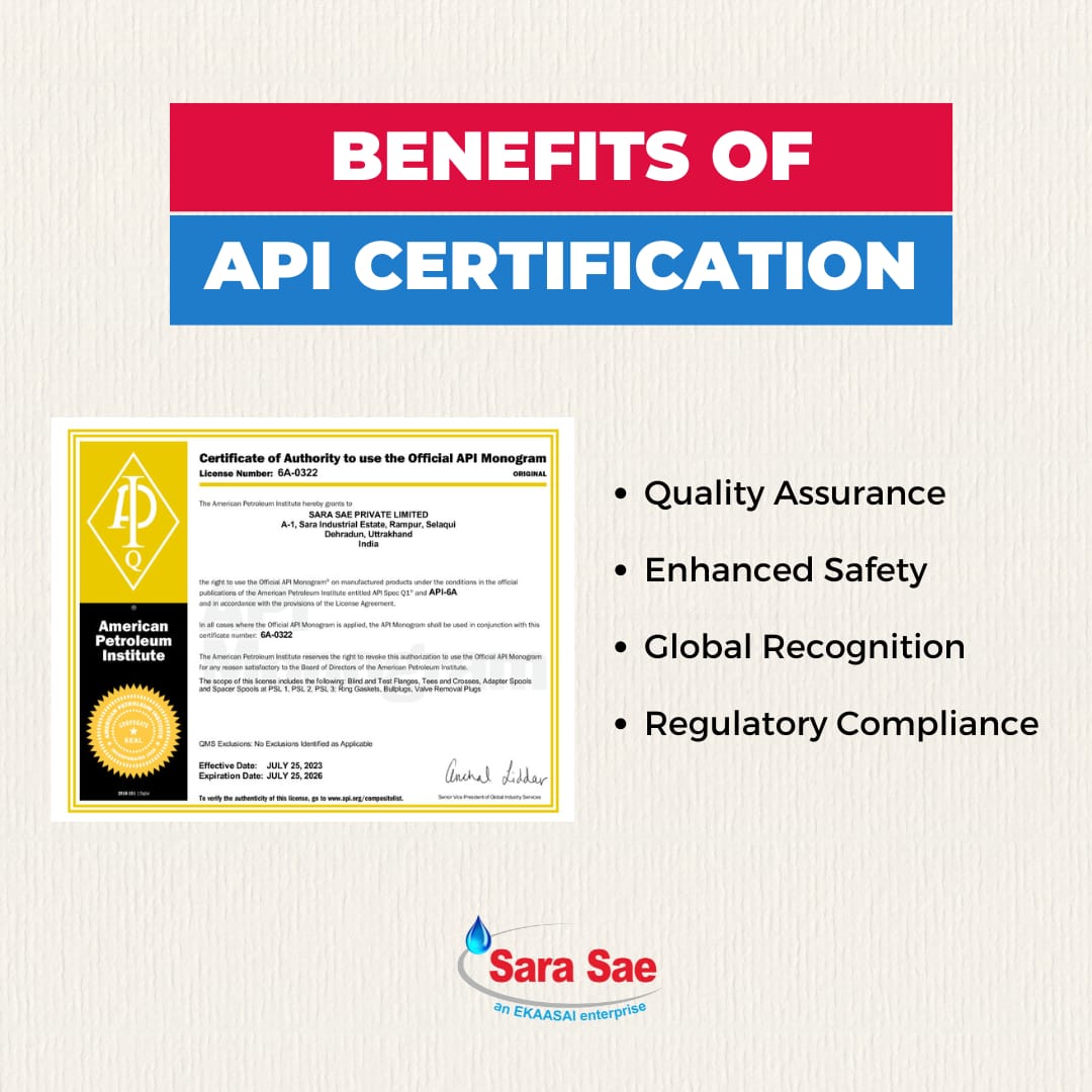 SaraSae1978's tweet photo. At Sara Sae, quality and safety are paramount. Our API certification ensures our products meet the highest standards, offering peace of mind and reliability. 

Discover more -  https://t.co/WtDa6ami39

#Sarasae #oilfield #oilfieldequipment #US #UAE #India #API #certification https://t.co/rVayvBKA8x