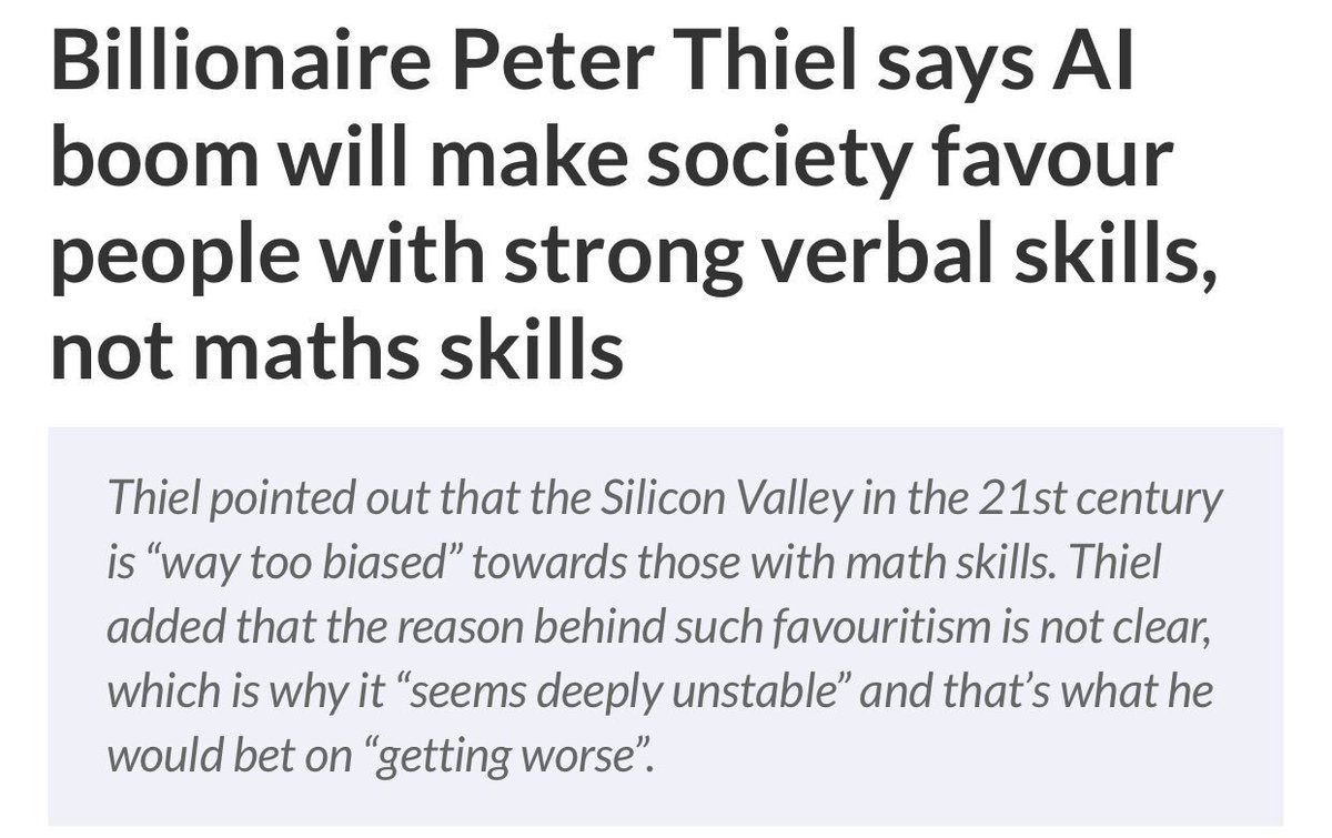 pmddomingos's tweet photo. Interesting, considering AI's verbal skills are currently much better than its math ones. https://t.co/eBuZVyJI0H