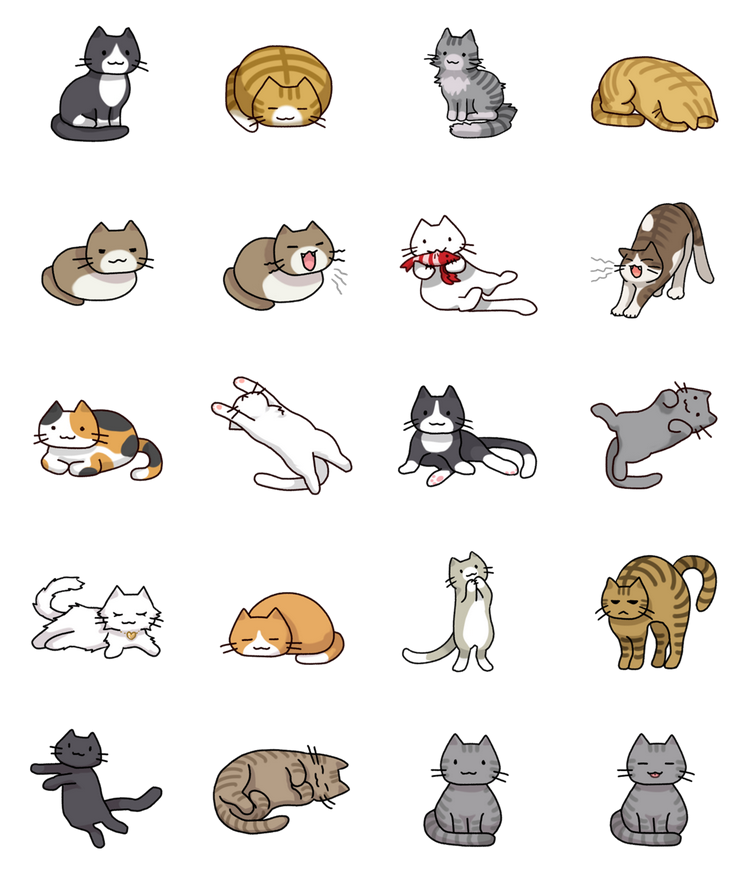 「LINEスタンプ「ねこがいるだけのスタンプ2」販売しております。もしこのトークの」|和樺のイラスト