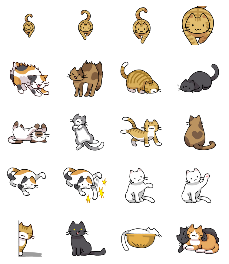 「LINEスタンプ「ねこがいるだけのスタンプ2」販売しております。もしこのトークの」|和樺のイラスト