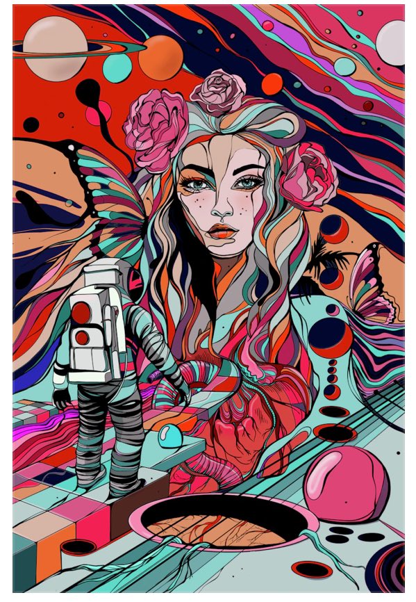 Good morning,

Wishing you all a blessed week ahead. 
Check Lady <a href="/JaanaNFT/">Jaana</a> 
Very unique style of work, it’s her own style. 

Astronaut's Muse - Available on <a href="/foundation/">Foundation 🌐</a> 
foundation.app/mint/eth/0x839… 

#NFT #NFTs