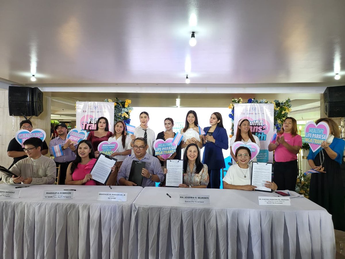 josiahvantonio's tweet photo. The Quezon City government has launched the Trans* Health QC program which aims to give our trans brothers and sisters access to free hormone counseling, assessment, at management. Photos from QC mayor Joy Belmonte's X account. @ABSCBNNews https://t.co/62wR1tSpzE