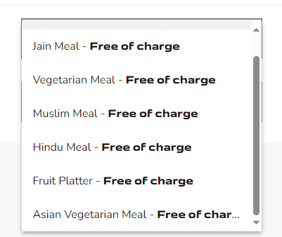 vineetmenon's tweet photo. I want to have a non-vegetarian mean, and which option should i select? btw I am a Hindu @airindia https://t.co/FqjS4qefgE