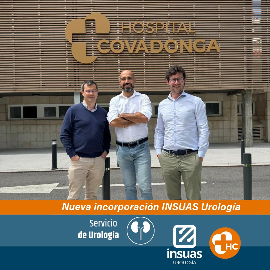 El equipo INSUAS, formado por los especialistas en #urologia Guillermo Cruceyra, Rodrigo Gil e Iván González, se incorpora al Hospital Covadonga. Su consulta ofrece servicios de prevención, diagnóstico y tratamiento de las patologías urológicas tanto en hombre como en la mujer.