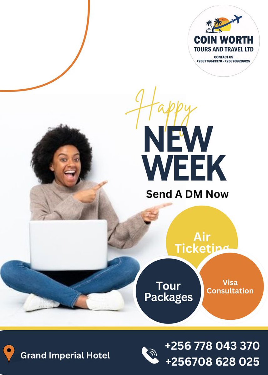CoinWorthtours's tweet photo. @Ssenyonyiderick Make that call or send a DM for any travel assistance;
👉🏾 Air ticket
👉🏾 Visa handling
👉🏾 Tour packages 
👉🏾 Travel insurance 
👉🏾 Passport
👉🏾 Car hire
Free inquiry 
@CoinWorthtours https://t.co/C6O3EAfOYg