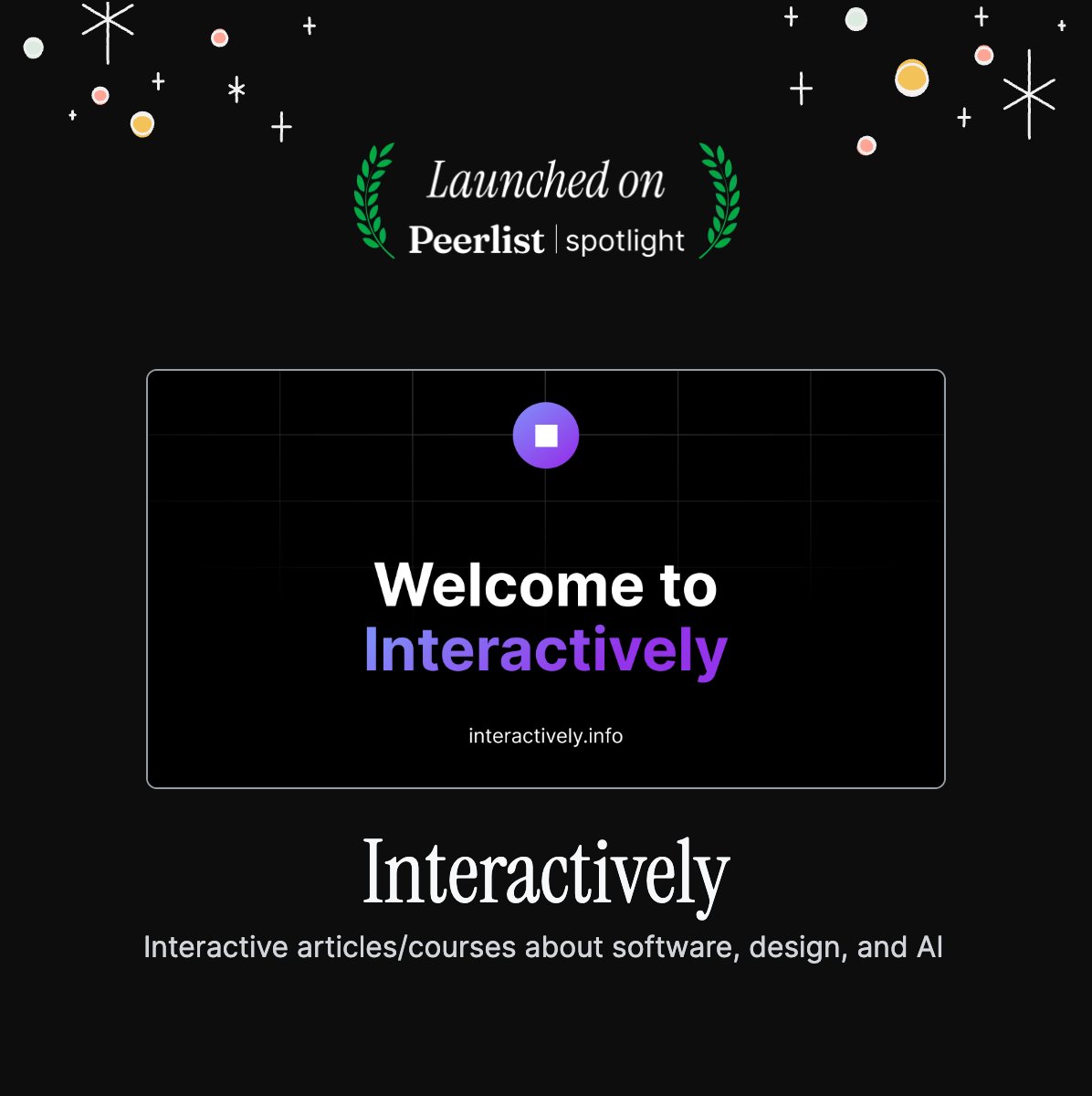 interactively_'s tweet image. We've just launched Interactively on @Peerlist 🎉

You can ⬆️vote for us from the link below: 
peerlist.io/aykutkardas/pr…
