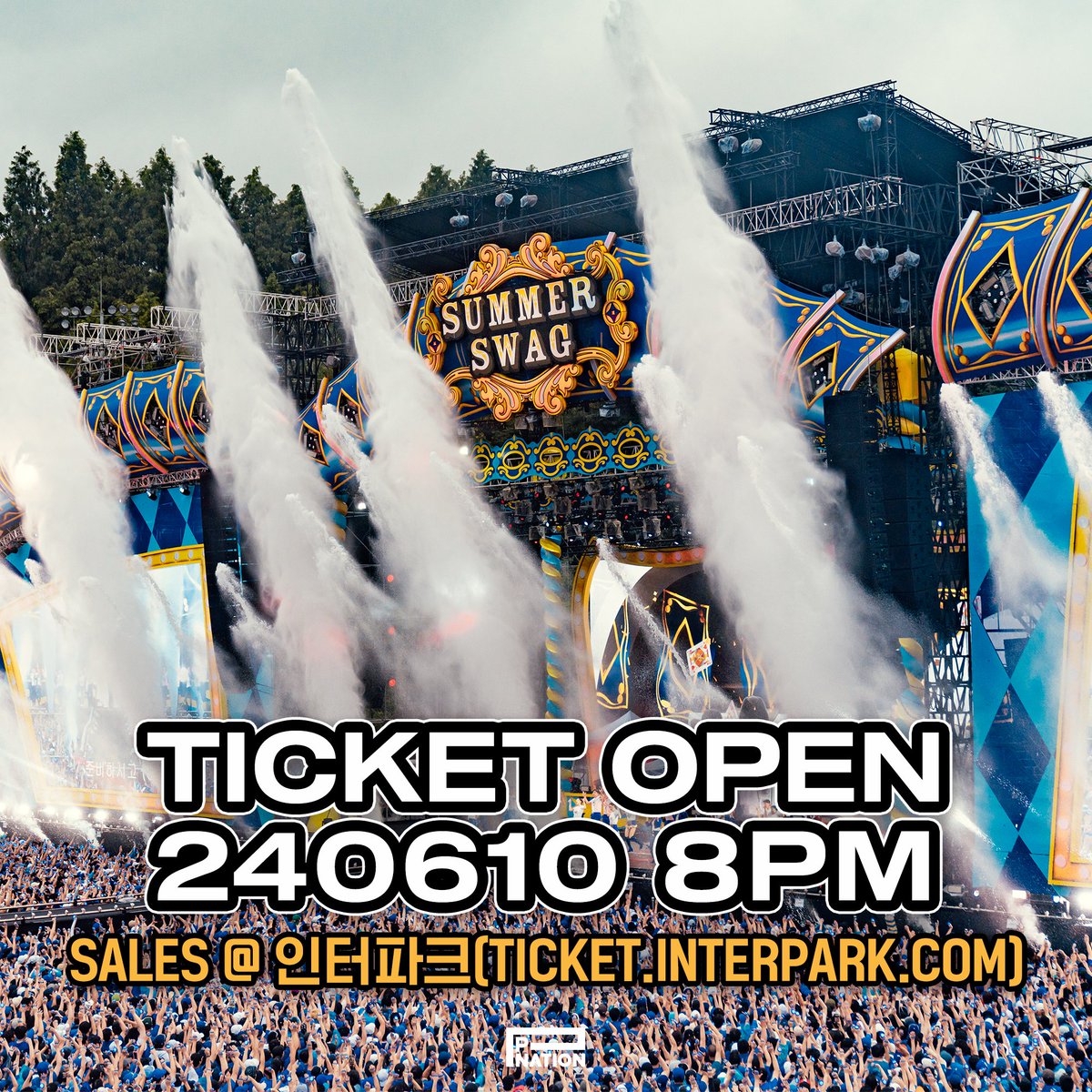 OfficialPnation's tweet photo. [PSY]
Ticket Open D-DAY!

#싸이흠뻑쇼2024 #SUMMERSWAG2024
#TicketOpen #240610_8PM
#월요일 #저녁여덟시부터
#인터파크에서 #interparkticket https://t.co/I5cDlIYykj