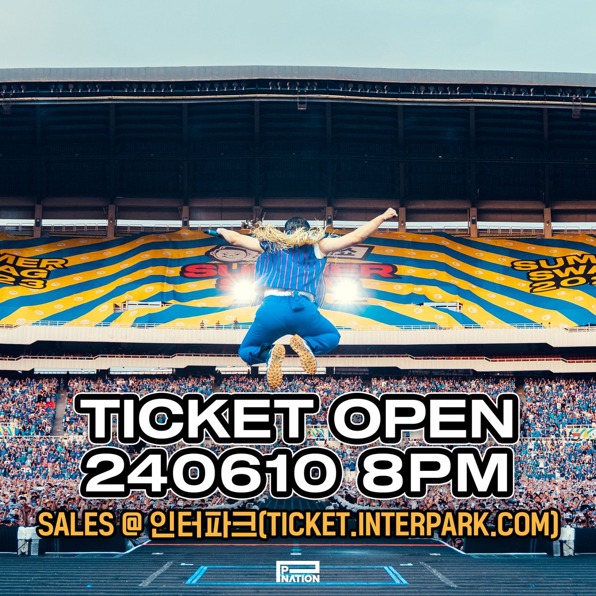 OfficialPnation's tweet photo. [PSY]
Ticket Open D-DAY!

#싸이흠뻑쇼2024 #SUMMERSWAG2024
#TicketOpen #240610_8PM
#월요일 #저녁여덟시부터
#인터파크에서 #interparkticket https://t.co/I5cDlIYykj