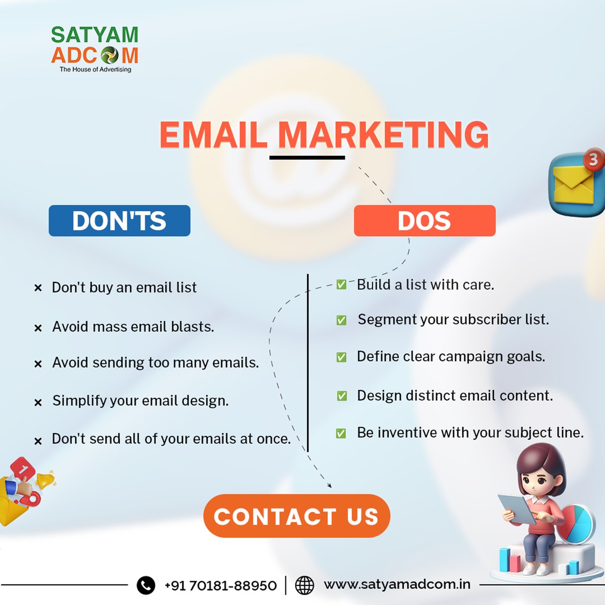 satyamadcom's tweet photo. 🤝🏻Connect directly with your audience,📈 boost engagement, and drive conversions with personalized email campaigns. 💌
Call On☎️ - 7018188950
Visit On📍-https://t.co/oC1lkF6O6r
Or DM💌 for more information
.
.
.

#satyamadcom #emailmarketing #MarketingTips2024 #DigitalMarketing https://t.co/oMyflZmYz8