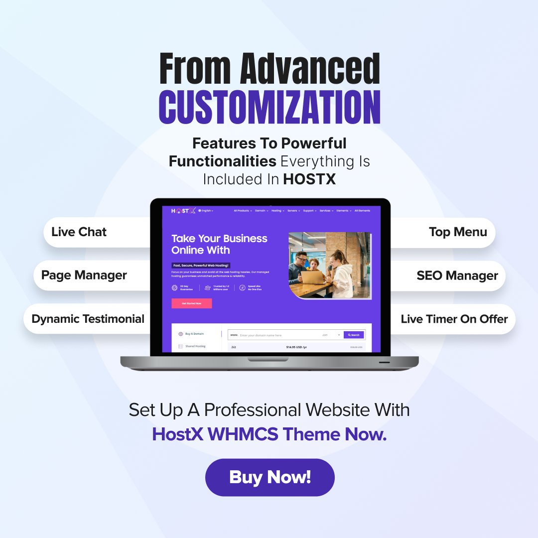 Infowgs's tweet photo. Your Ultimate WHMCS theme for hosting biz
20+ layouts, any color schemes, menus manager, and more.
Special offer: Save 20% today!
Don't wait, buy now👉🏻https://t.co/iXzsRm29hV
#whmcs #whmcsthemes #whmcstemplates #hostx #whmcstheme #whmcsglobalservices #wsdhs #whm https://t.co/HNKNkpqEBf