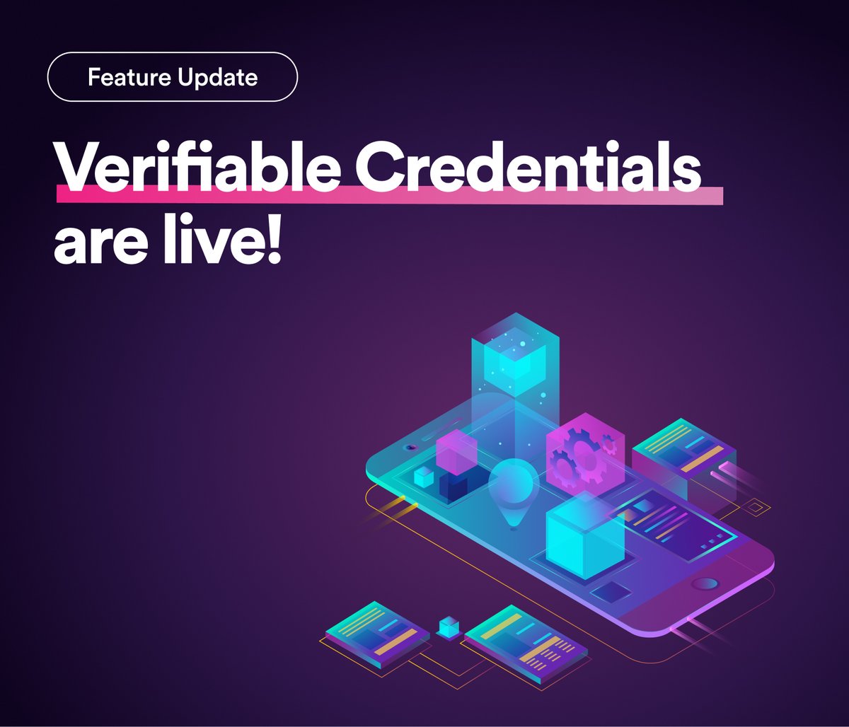 DFINITYDev's tweet photo. Attention devs! 📣
The #ICP Verifiable Credentials feature is here!
VCs are a type of digital #credential that enables individuals, organizations, or things (such as devices) to authenticate #cryptographically.
How do VCs on ICP work, and how can you use them? 👇(1/7) https://t.co/7Gk1RGvXjO