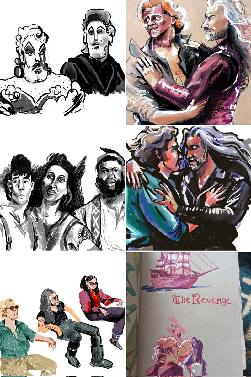 erin_m_creates's tweet photo. All my Our Flag Means Death Art so far. #OFMD #ofmdfanart https://t.co/yMg2sewJph