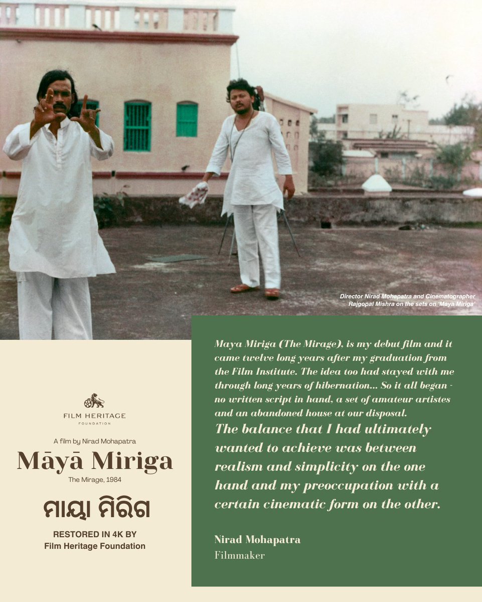 FHF_Official's tweet photo. As FHF's next restoration - Nirad Mohapatra's lyrical Odia film "Maya Miriga" (1984) - gets ready for its premiere at the Il Cinema Ritrovato Festival in Bologna, here's a look back at what the filmmaker had to say about the process and his approach to making this film... https://t.co/cJVua6NW9I