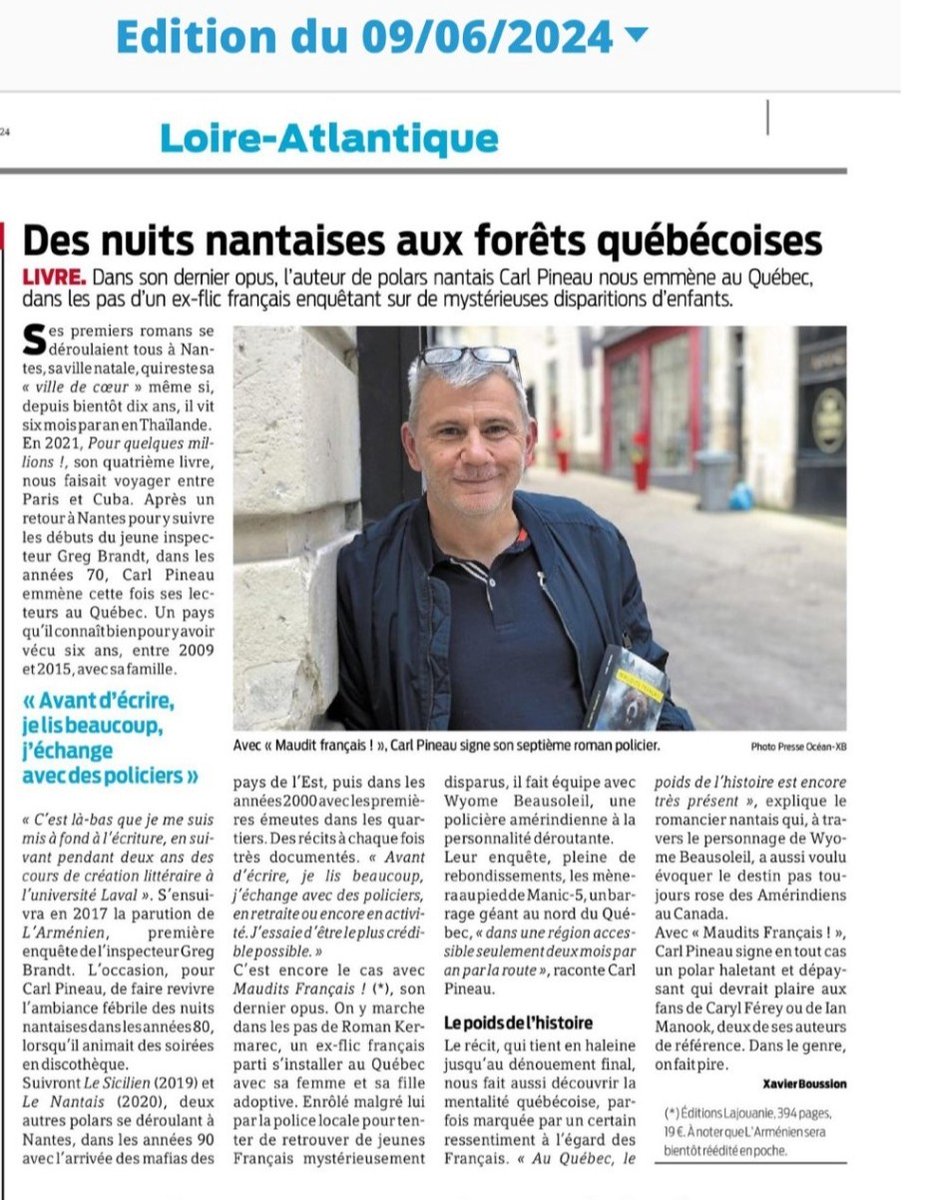 Maudits Français ! dans le <a href="/presseocean/">Presse Océan</a>, du dimanche 9 juin. Merci à Xavier Boussion pour cet article très complet. 🙏
Bonne journée à tous.
<a href="/edlajouanie/">Éditions Lajouanie</a> <a href="/editionsPalemon/">editionsPalemon</a>
