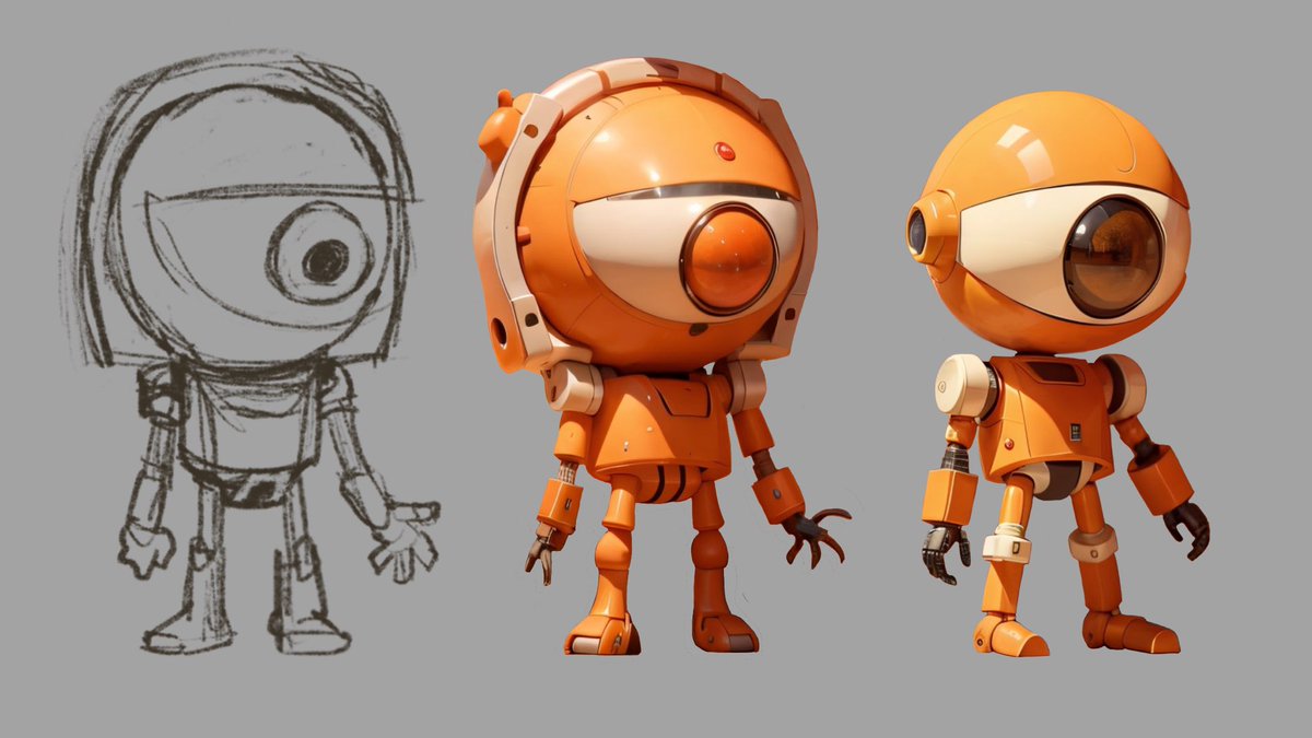 SteveTalkowski's tweet photo. New #Sketchbot eyePilot ideation.
@procreate sketches taken into @vizcom then paintover. Slider never set below 75% original drawing. #iPadPro #ApplePencilPro @Apple https://t.co/SsdXwPt8RZ