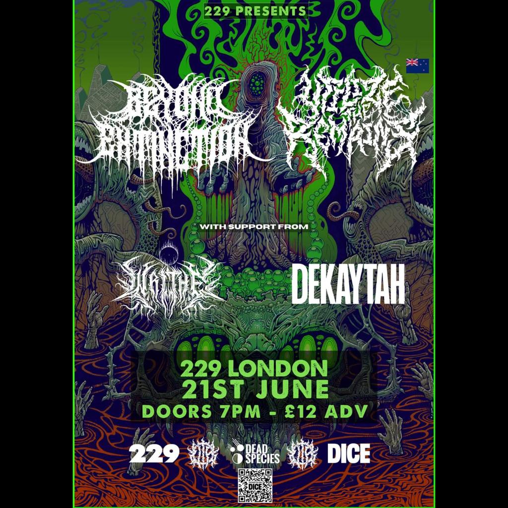 utilizeXremains's tweet photo. Our second UK appearance is in London , 21 June @ 229 🇬🇧 
#london #uk #live #tour #show #road #to #Obscene #Extreme #slams #heavy #metal #death #229venue #beyondextinction #dekaytah #writhe #big #riffs #capital #city #england https://t.co/hEy7N0wHFH