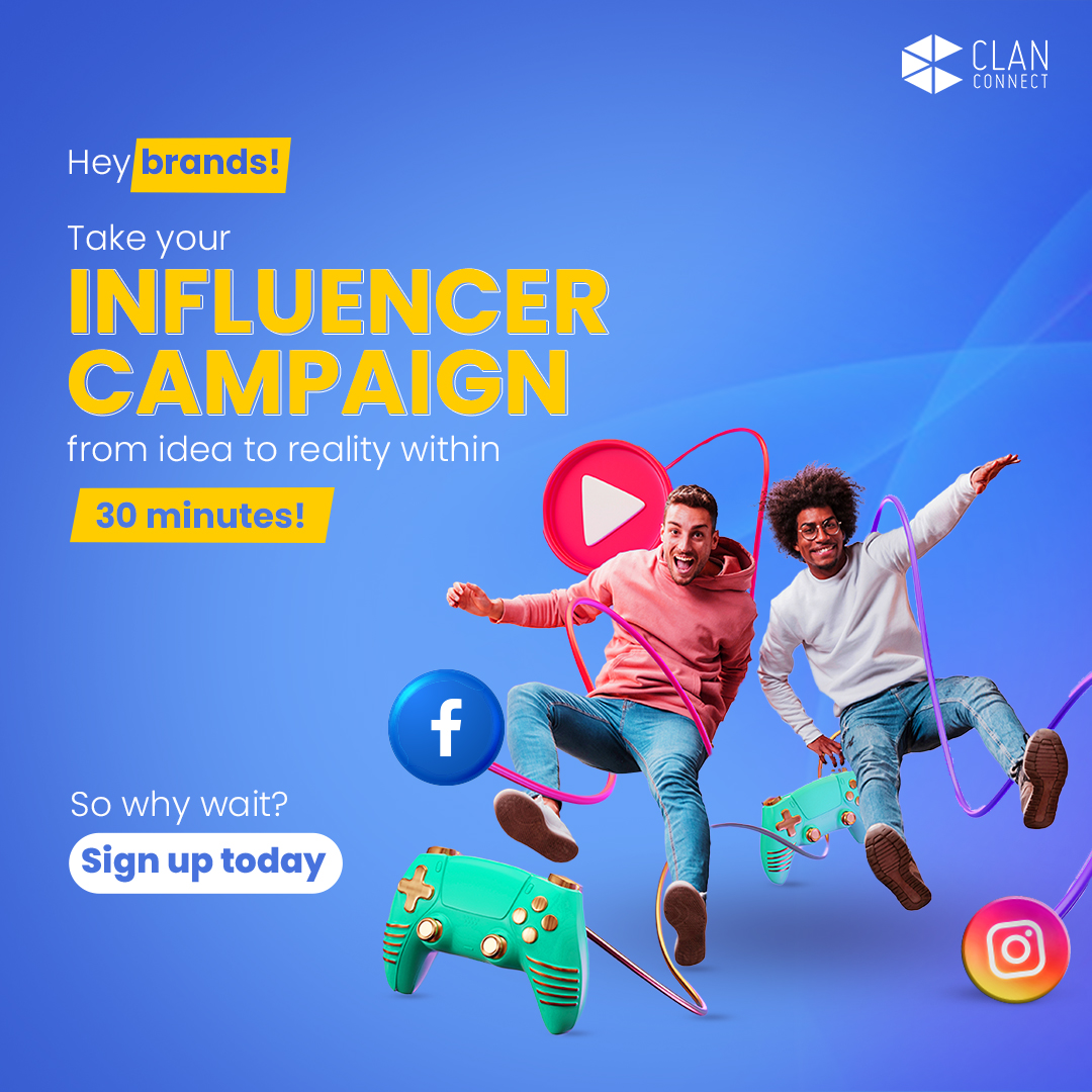 With ClanConnect, your influencer campaign goes from idea to reality in just 30 minutes. No more waiting around – revolutionize your marketing strategy today! Sign up now.

#ClanConnect #InfluencerCampaign #SignUp #BrandStrategy