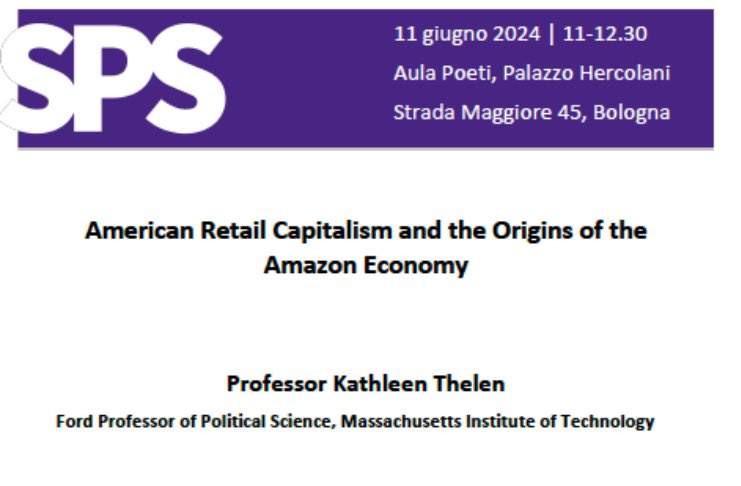 GiuliaCimini1's tweet image. Friends and colleagues in Bologna, do not miss Kathleen Thelen @MIT talk tomorrow at @Unibo on American capitalism organised by @ManuMoschella 👇
dsps.unibo.it/it/eventi/amer…