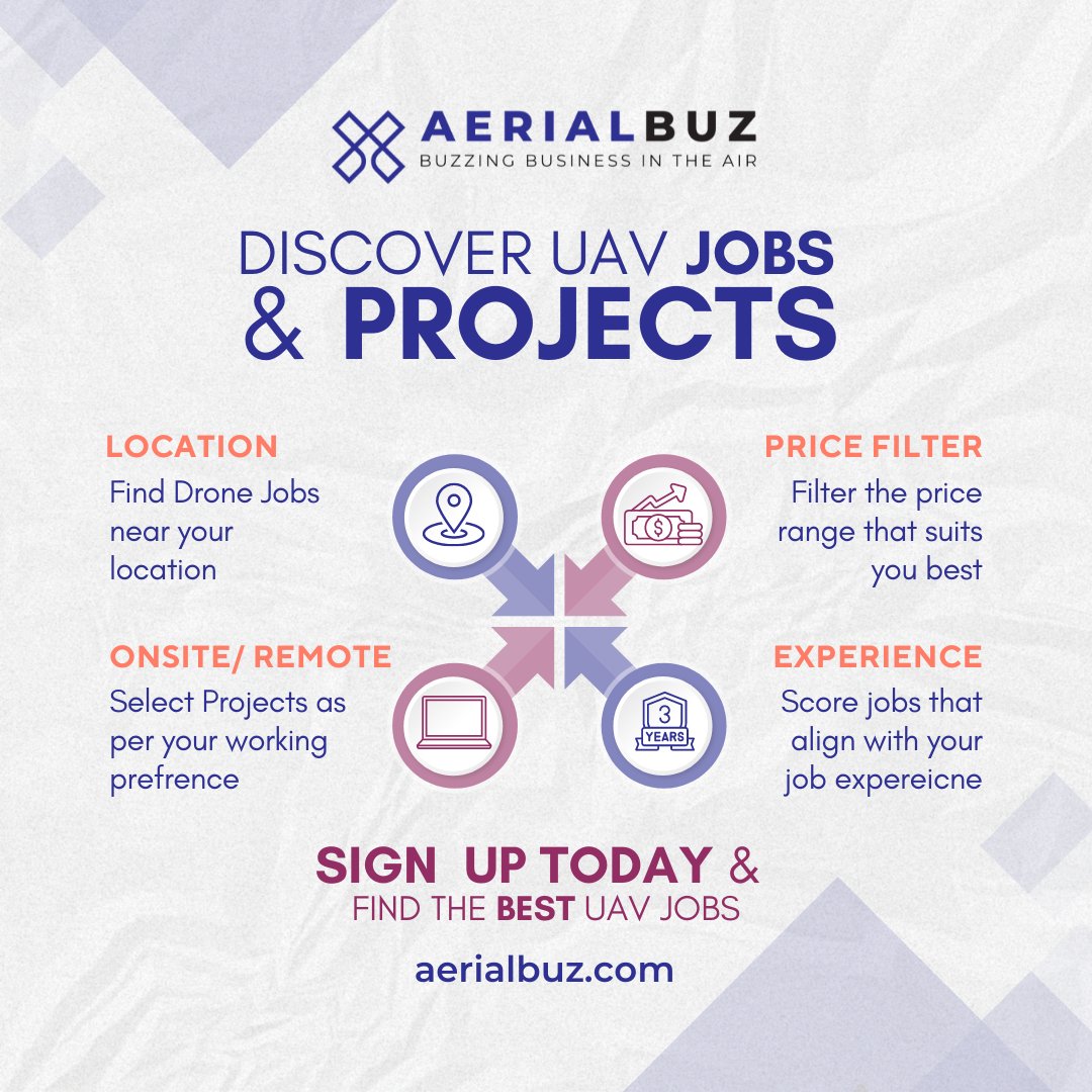 AerialBuz's tweet photo. From onsite challenges to remote gigs, our platform offers a range of UAV jobs tailored to your expertise. Join now and elevate your career!

#dronetech #technology #facts #factoftheday #funfacts #AerialBuz #AerialAdventures #DroneFeatures #InnovationInAerial #GameChangingTech https://t.co/xgwfH2bPzi
