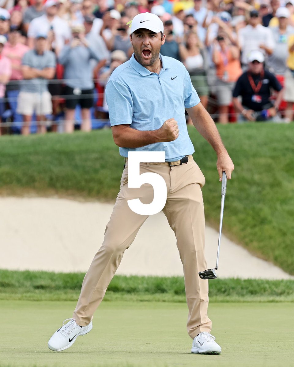 TaylorMadeTour's tweet photo. An exclamation point on the 72nd hole. 💪 

Scottie Scheffler led the field in both Strokes Gained: Total and Strokes Gained: Approach en route to his fifth victory of the season. 

World No. 1 now heads to Pinehurst and the U.S. Open with major momentum. #Qi10Driver https://t.co/CqKPuY6P2J