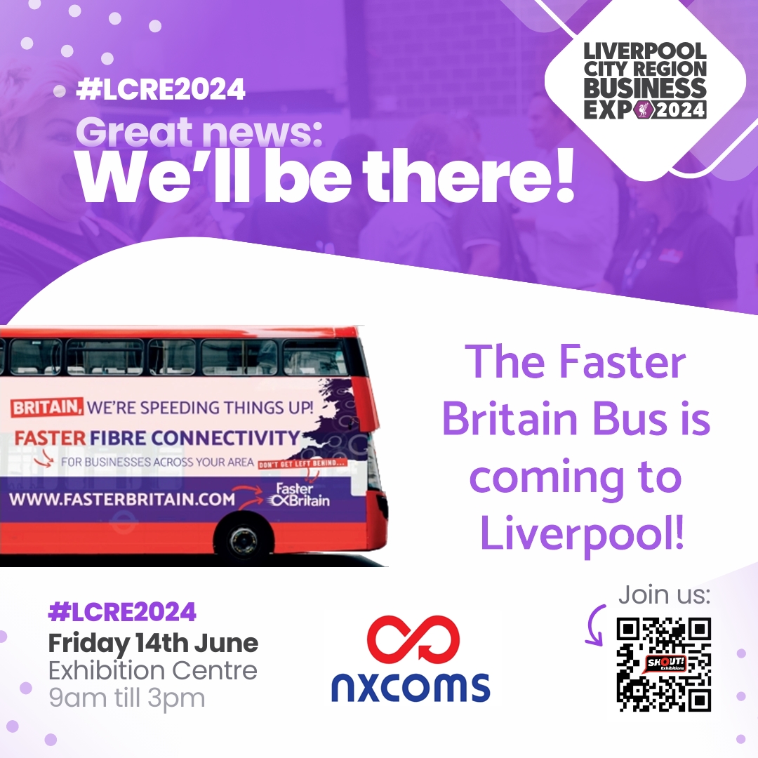 Its EXPO WEEK! 

This Friday, 14th June we'll be bringing the Faster Britain bus to the Liverpool City Region Expo.

If you're attending, dont forget to come &amp; say hello!

If not, then why not?? Just register for free using the QR code below!

#LCRE2024 #fasterbritain #lcrconnect