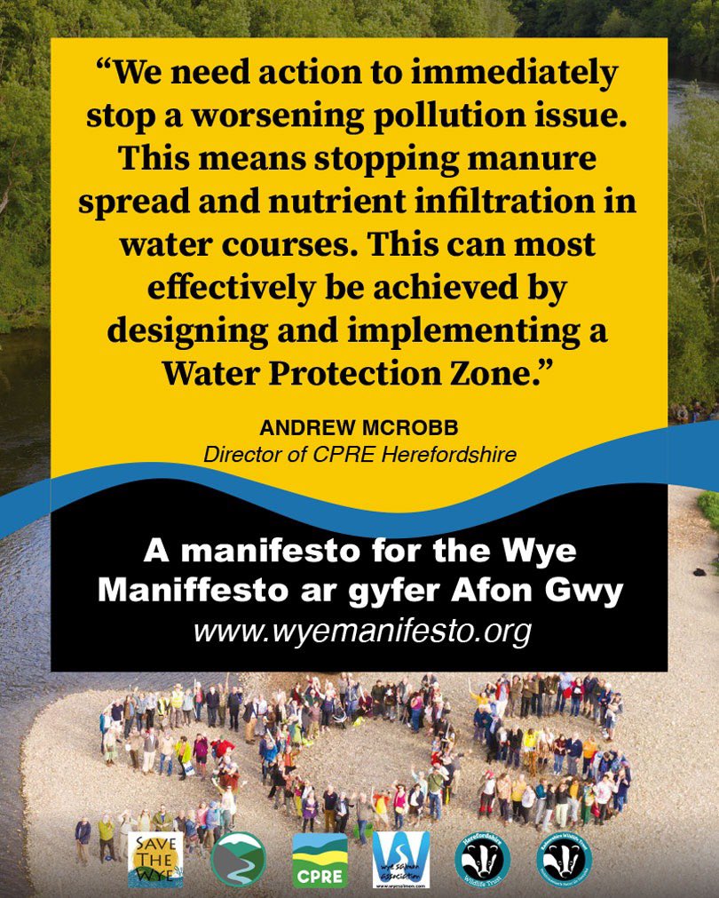 The Wye was voted Britain’s favourite river and urgent action must be taken to prevent further decline. 

We need a new approach to reducing pollution and our People’s Plan proposes just that.

👉 wyemanifesto.org
#ManifestofortheWye #RescueBritainsRivers 
#restoreourriver