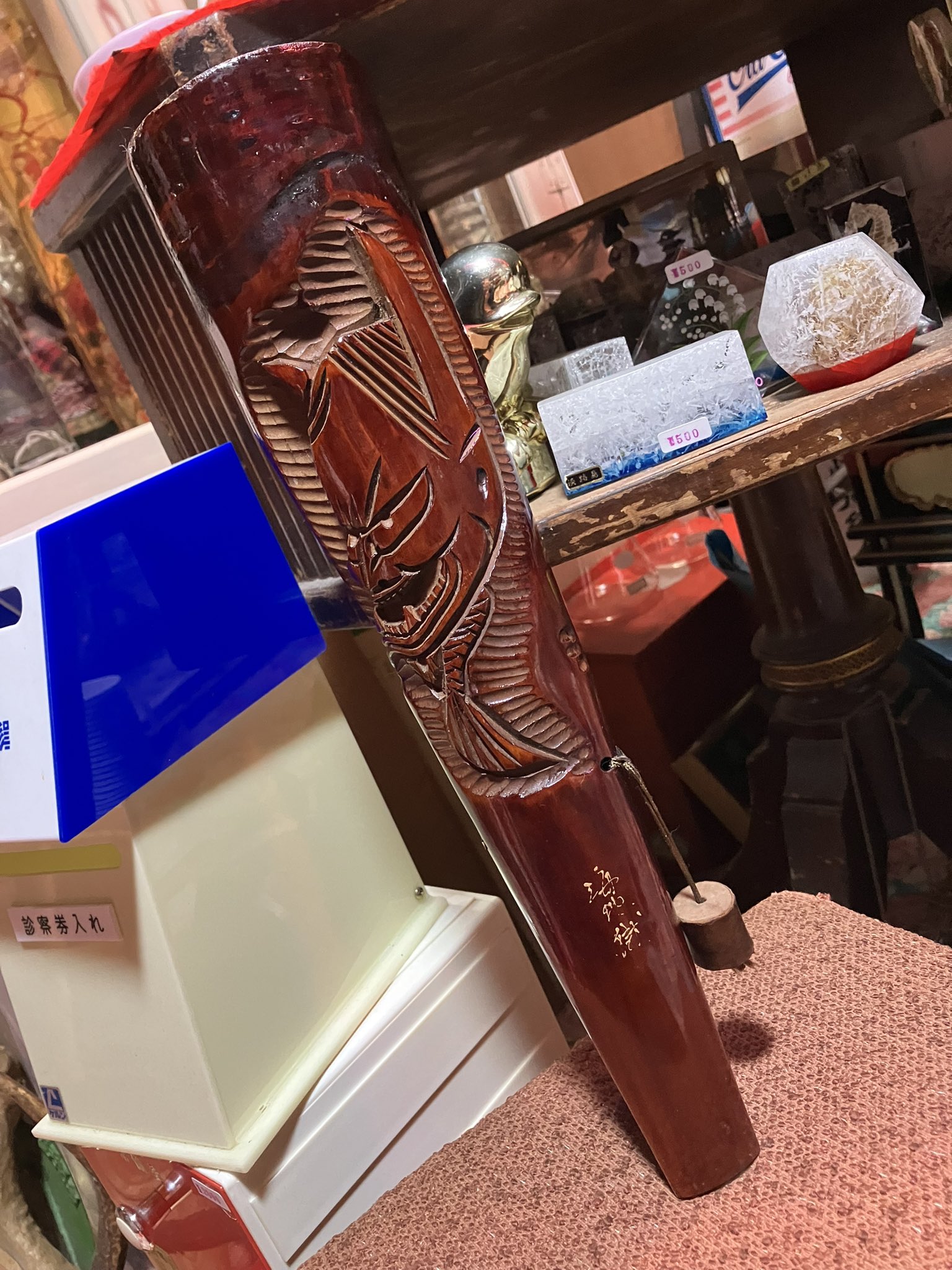 専用 江戸時代古銅武者盛上彫大煙管165g 約31㎝東Y7-0410☆2F