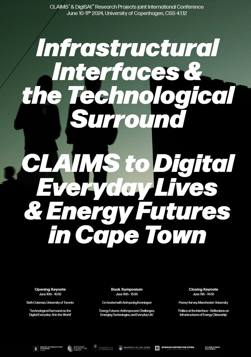 Join us today! Excited to be cohosting a book symposium with the digisatproject.com conference this afternoon at 3 PM at Uni of Copenhagen, CSS: "Energy Futures: Anthropocene Challenges, Emerging Technologies and Everyday Life". Conference keynotes also open for all.