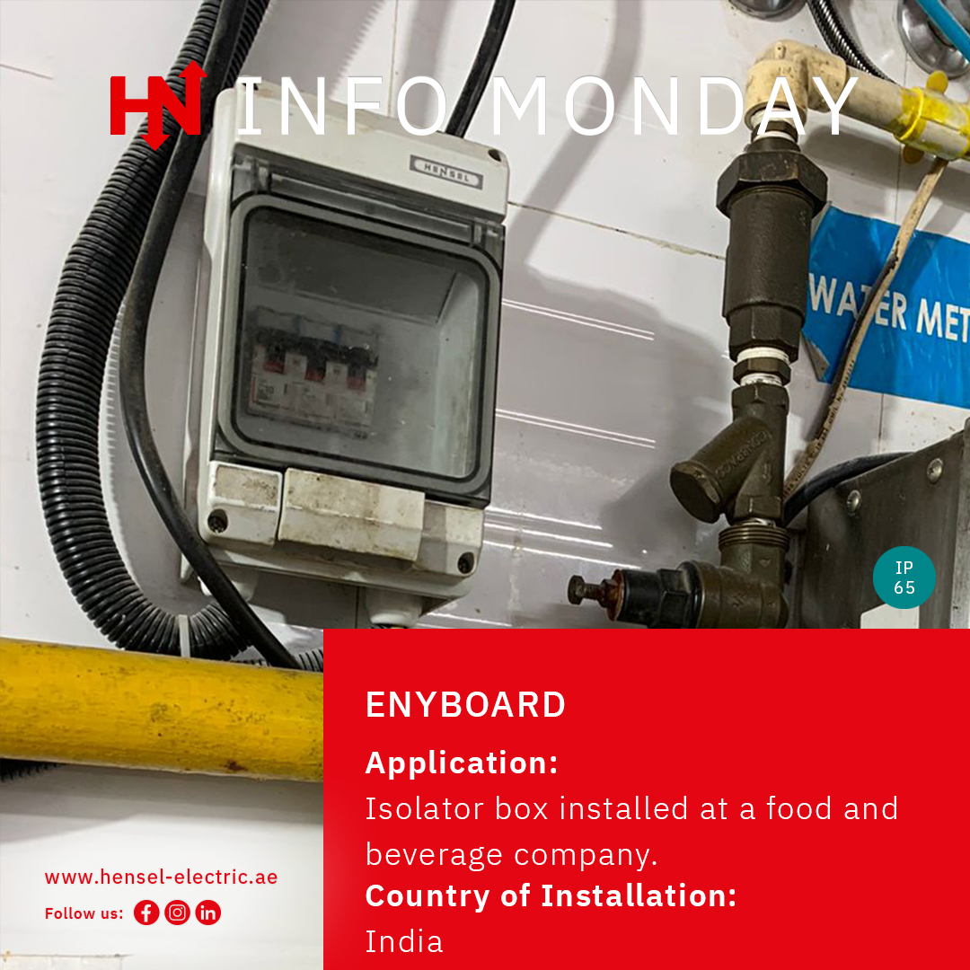 Hensel_Electric's tweet photo. Info Monday! 💡
Hensel Enyboard

Application: KV Small Type Distribution boards with flap opening to access the switching used in the Utility Area of Food &amp; Beverage Industry.
Country of Installation: India

#infomonday #distributionboard #India #Hensel #foodindustry #flapopening https://t.co/p0XJU3E775