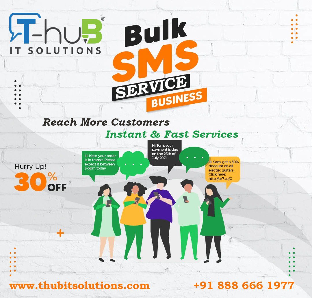 ThubitSolutions's tweet image. Hi are you looking for promotional service for your business
Bulk SMS/Voice call/WhatsApp/Toll Free IVR /Video
Digital Marketing Services
Call - 8886661977,
t-hubitsolutions.com
