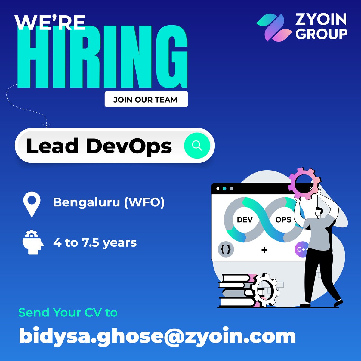 zyoin_jobs's tweet image. Join our team as a Lead DevOps Engineer and play a pivotal role in shaping the future of the organisation's infrastructure solutions!
Apply here: linkedin.com/jobs/view/3941…
Or send your resume to bidysa.ghose@zyoin.com
#DevOpsDeveloper #DevOps #DeveloperJobs #ZyoinJobs #Zyoin